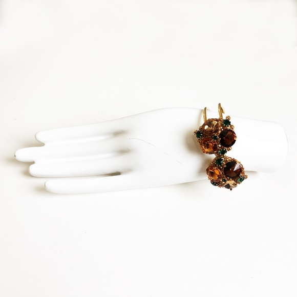 Monnaluna Italy Topaz Swarovski Clamper Bracelet Sparkle Crystals Rare Vintage - Picture 7 of 8